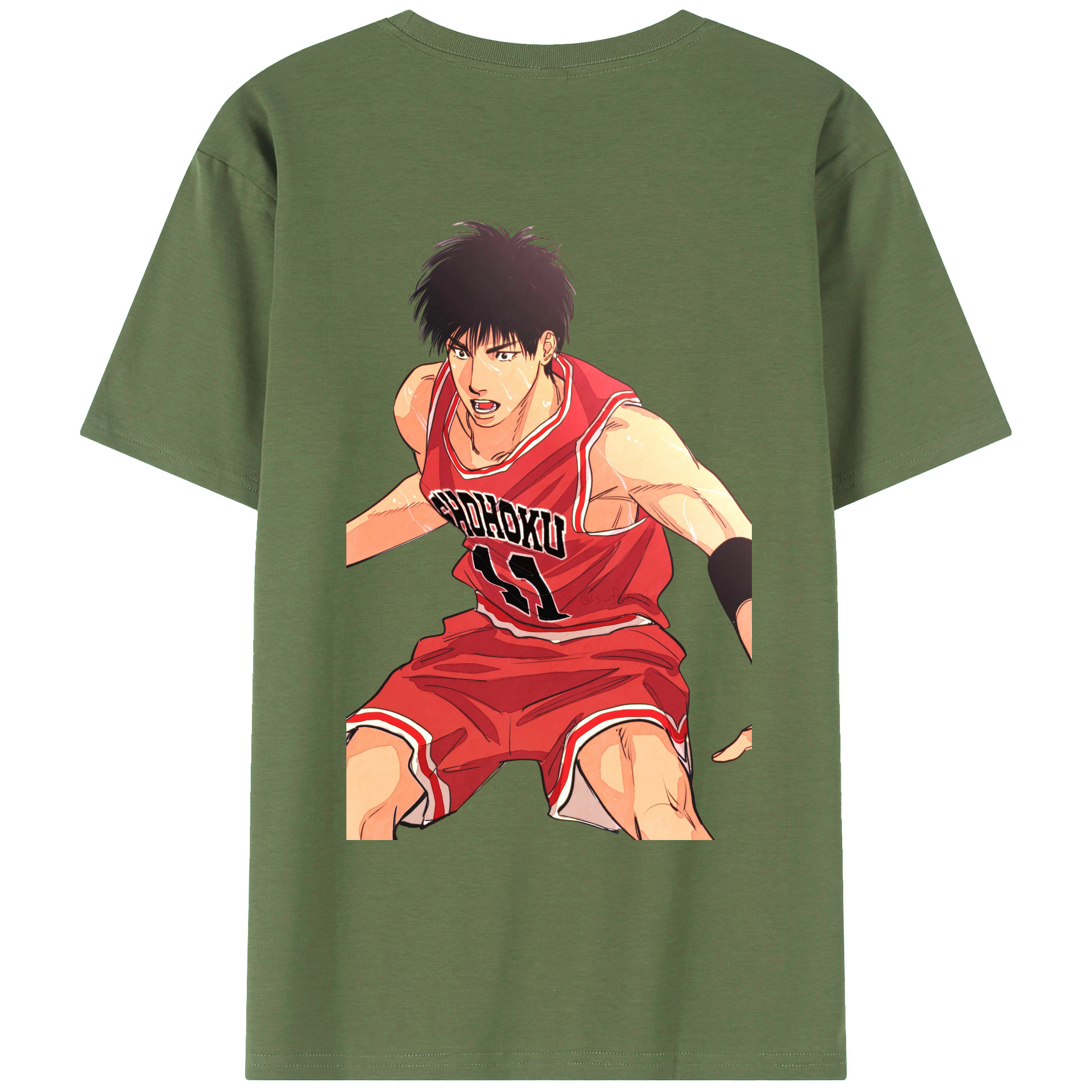 （画像用） SLAM DUNK／スラムダンク 綿100％ メンズ半袖Tシャツ（バックプリント） 通気性